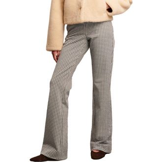 Next Houndstooth Check Bootcut Pants in Black/Beige at Nordstrom, Size 10 Us