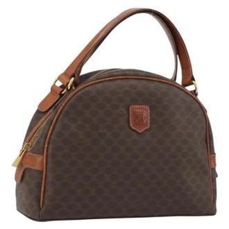 Celine Pre-owned Vintage Macadam Canvas Handbag - Dames - Vintage Handtas - Bruin - ONE Size - Leer - Vintage