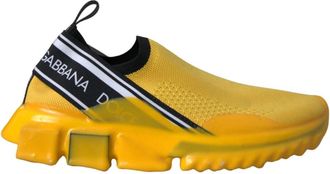 Dolce & Gabbana Gele Sorrento Slip On Sneakers Dames Schoenen - Dames - Sneakers - Geel - 36 1/2 EU - Polyester - Schoenen
