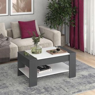 Vicco Mesa De Centro August, Antracita/blanco, 99.6 X 58.8 Cm Con Caj&oacute;n, Vicco