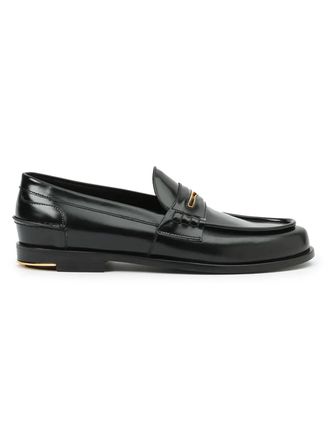Louis Leeman metal detail penny loafers - Zwart