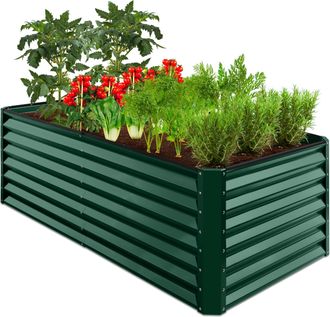 Best Choice Products 6x3x2ft Outdoor Metal Raised Garden Bed, Planter Box for Vegetables, Flowers, Herbs