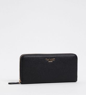 Twinset Portafoglio Continental in pelle sintetica Saffiano con zip