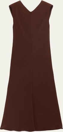 Prada Sleeveless Open-Back Cady Crepe Midi Dress