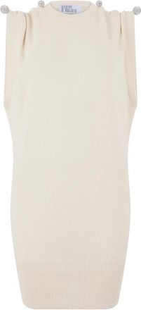 Giuseppe Di Morabito Gebreide Jurk - Dames - Kleedjes - Beige - S - Wol - Kleedjes