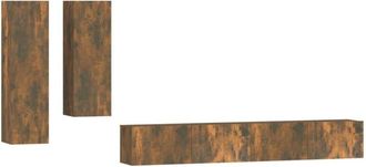 vidaXL Vidaxl - 4 Piece tv Cabinet Set Smoked Oak Engineered Wood