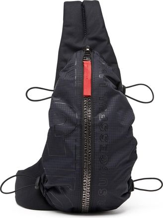 Diesel Zip-D-Sling bag in check-jacquard shell - Crossbody Bags - Man - Black