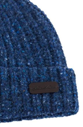 Brooks Brothers Donegal Wool Shaker Rib Beanie in Navy at Nordstrom