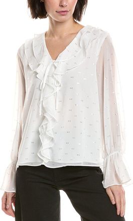Vince Camuto Double Ruffle Front V Neck