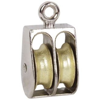 cofan polea doble fija niquelada (&oslash;25mm) caja 25 unid., Poleas dobles fijas. Poleas de doble roldana con medidas de di&aacute;metro desde 12 hasta 40 mm