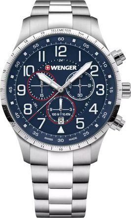 Wenger Swiss Army Mens 01.1543.118 Attitude Chrono Blue Dial Watch 44 mm