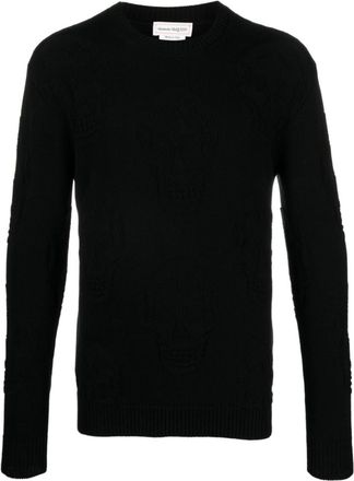 Alexander McQueen Black Skull Texture Sweater