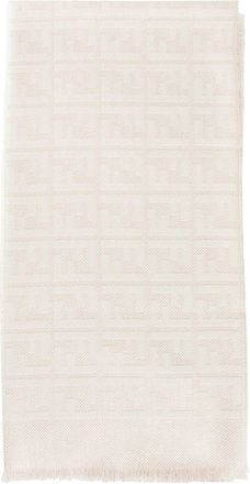 Fendi FF wool and metallic yarn shawl