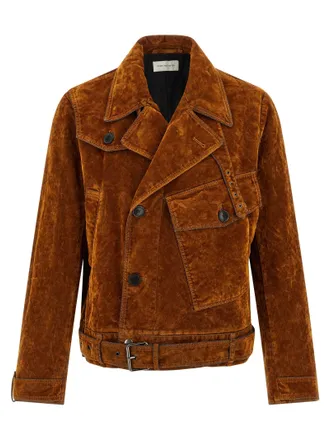 Dries Van Noten DRIESE VAN NETEN VELVET BIKER JACKE