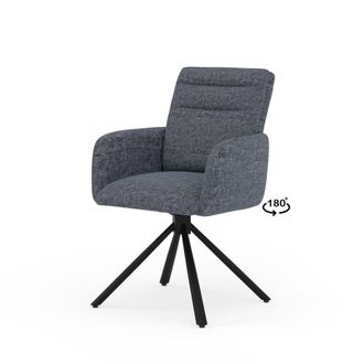 Koketto Home Silla giratoria c&oacute;moda con asiento tapizado en gris oscuro