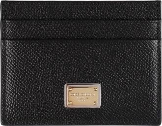 Dolce & Gabbana Calfskin Card Holder - Dames - Portefeuilles - Zwart - ONE Size - Leer - Accessoires