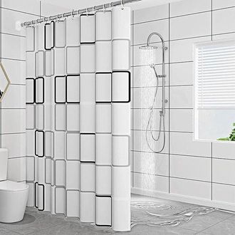 No Brand Cortina De Ducha - 180 X 200 Cm - Incluye Anillas - Cortina De Ducha Antimoho - Impermeable - Lavable - Calidad Premium - Cortina De Ba&ntilde;o