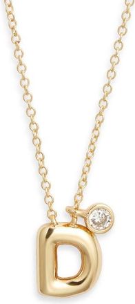 Chelsea28 Goldtone Initial Pendant Necklace in D- Clear- Gold at Nordstrom