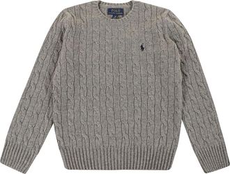 Ralph Lauren Kabeltrui - Heren - Ronde hals truien - Grijs - S - Katoen - Truien & Vesten