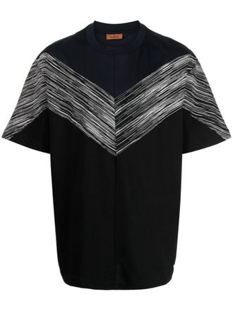 Missoni zigzag-print cotton T-shirt - men - Cotton - L - Black