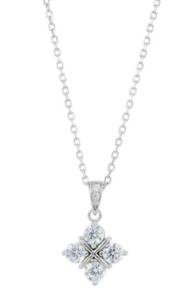 Savvy Cie Jewels GOLD PLATED OVER STERLING SILVER.925 WHITE CZ 4 GRID DROP PENDANT