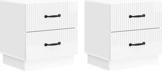 vidaXL Armario De Noche 2 Uds. Brillante 43 X 34,5 X 44,5 Cm Vidaxl