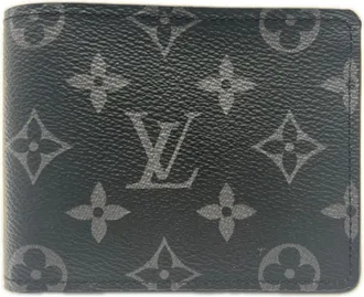 Louis Vuitton Monogram Eclipse Black Gray Coated Canvas Leather Wallet (Bi-Fold) (Pre-Owned)