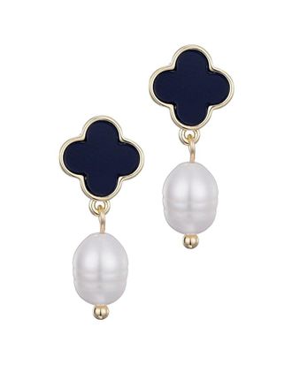 Adornia Adornia 14K Plated 6-8Mm Clover Drop Earrings