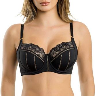 Affinitas Charlene Padded Balconette Bra in Black at Nordstrom, Size 36Ddd