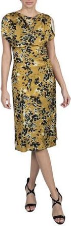 Julia Jordan Floral Print Midi Dress in Gold Multi at Nordstrom Rack, Size 10