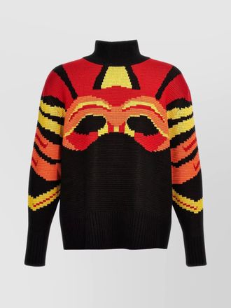 Bluemarble jacquard high-neck wool sweater