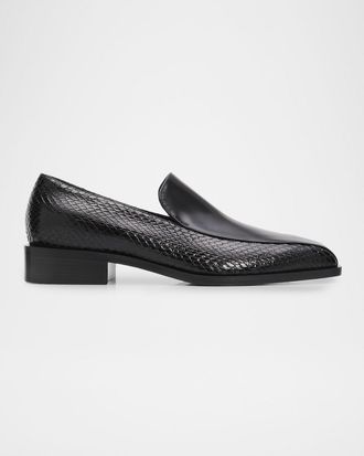 Giuseppe Zanotti Men & apos;s Python Leather Square-Toe Dress Loafers
