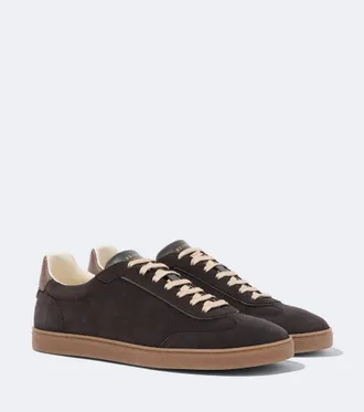 Brunello Cucinelli Leather-trimmed suede sneakers