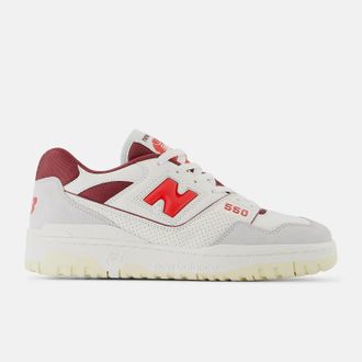 New Balance Mens New Balance 550 BB550EMR Sneaker White Red Lifestyle Shoes TF8465