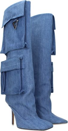 The Attico Womens Light Blue Fabric Boots