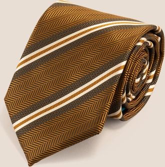 Oswin Hyde Mens Herringbone Stripes Copper - Brown