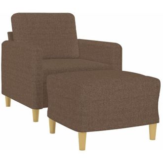vidaXL Sill&oacute;n Con Taburete Tela Marr&oacute;n 60 Cm Vidaxl