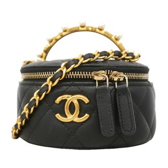 Chanel Black Leather Vanity Bag (Pre-Owned)
