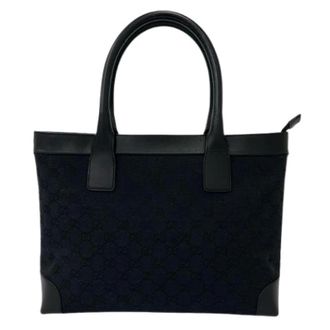 Gucci Pre-owned Tote Bags, female, Blue, Size: ONE SIZE Pre-owned GG Canvas Leather Handbag