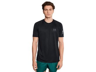 Under Armour Freedom Tech Short Sleeve T-Shirt Mens Workout Black/Castlerock : 2XL, Polyester