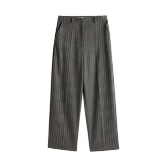 Tommy Hilfiger Wide Broeken - Dames - Wijde Broeken - Grijs - XL - Leer - Broeken