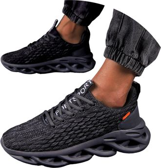 Generic Trainers Men Running Shoes Mens Air Mesh Slip On Walking Shoe Breathable Lightweight Trainer Arch Support Road Athletic Rebound Core Low Top A Must-Ha