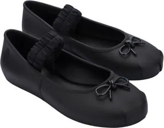 Melissa Sophie Scrunch Mary Jane Flat in Matte Black at Nordstrom, Size 10
