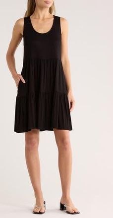 Matty M Sleeveless Tiered Dress in Black at Nordstrom Rack, Size X-Large
