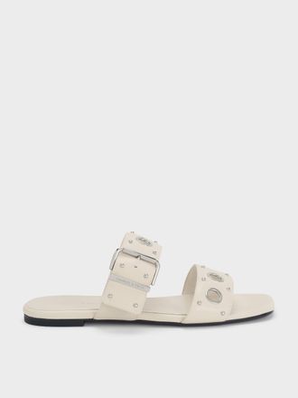 Charles & Keith Grommet Buckled Slides