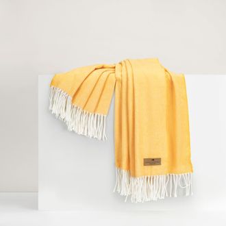 Lands Downunder Italian Herringbone Throw in Sunflower at Nordstrom