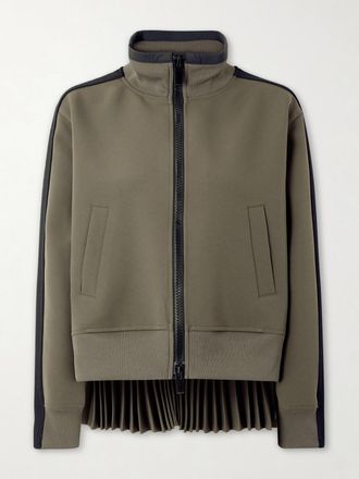 sacai Blouson In Jersey Tecnico Pliss&eacute; - Verde