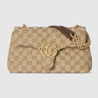 Gucci GG Marmont Small Shoulder Bag, Beige, GG Canvas
