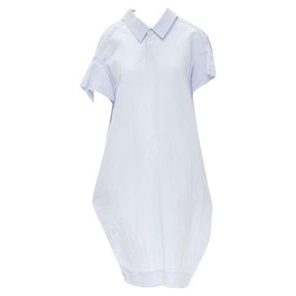 Marni overstitching crinkled viscose round boxy dress
