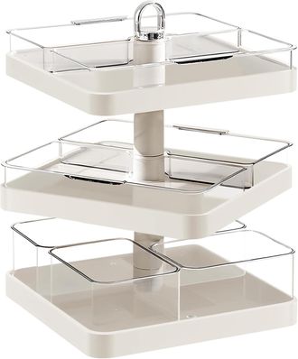 No Brand Piatto Da Portata Girevole A 3 Livelli Per La Decorazione Della Cucina - Supporto Per Vassoio Con Manici E 8 Scomparti Rimovibili - Piatto Da Portata 